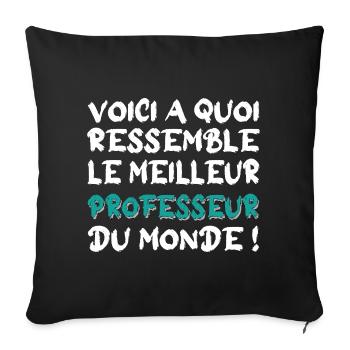 Le meilleur professeur - Housse de coussin décorative 45 x 45 cm - noir - Devant