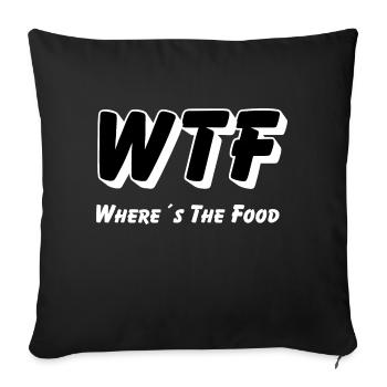 WTF - Où est la nourriture - Housse de coussin décorative 45 x 45 cm - noir - Devant