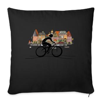 Cycliste - Housse de coussin décorative 45 x 45 cm - noir - Devant