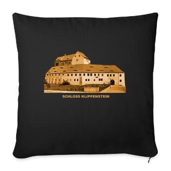 Klippenstein Schloss Radeberg Saxe - Housse de coussin décorative 45 x 45 cm - noir - Devant