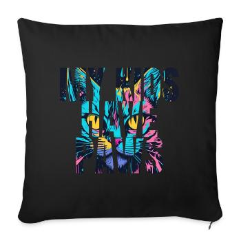 Mes enfants ont des pattes Conception de chat - Housse de coussin décorative 45 x 45 cm - noir - Devant