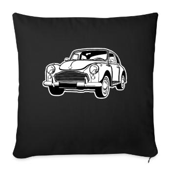 Voiture classique Morris Minor - Housse de coussin décorative 45 x 45 cm - noir - Devant