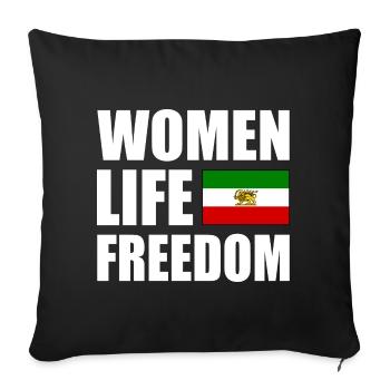 Women life freedom - Housse de coussin décorative 45 x 45 cm - noir - Devant