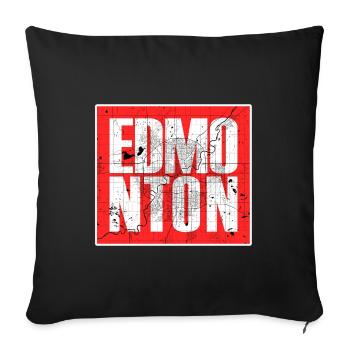 Carte de la ville d’Edmonton – Design urbain du Canada - Housse de coussin décorative 45 x 45 cm - noir - Devant