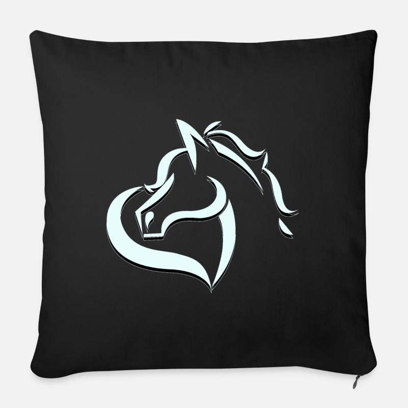 Tannis Ausritte logo hellblau schwarz ohne Name - Sofakissenbezug 45 x 45 cm - Schwarz
