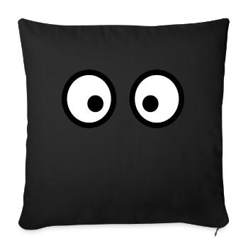 Funny Cartoon Eyes: ludique et expressif - Housse de coussin décorative 45 x 45 cm - noir - Devant