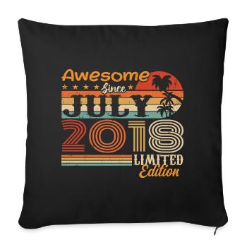 July 2018 July Birthday Gift July 2018 - Sofa pillowcase 17,3'' x 17,3'' (45 x 45 cm) - black - Front