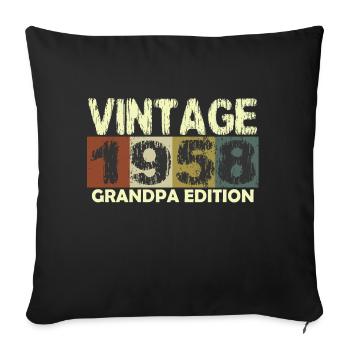 Vintage Geburtstag Retro Sonnenuntergang Design - Sofakissenbezug 45 x 45 cm - Schwarz - Vorne