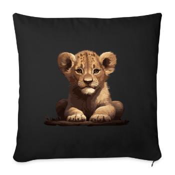 Baby Lion Wildcat - Sofa pillowcase 17,3'' x 17,3'' (45 x 45 cm) - black - Front