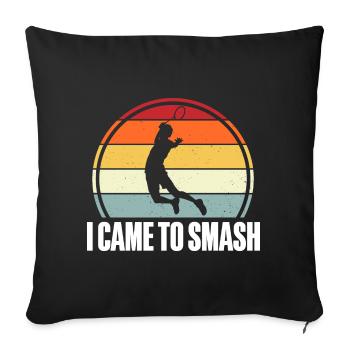 Badminton Federball - Sofa pillowcase 17,3'' x 17,3'' (45 x 45 cm) - black - Front