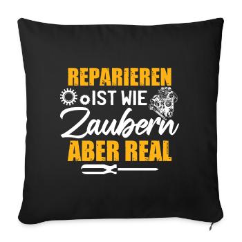 Reperatur Auto Mechaniker Lustig - Sofakissenbezug 45 x 45 cm - Schwarz - Vorne