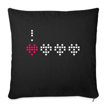 Living Heart. - Sofa pillowcase 17,3'' x 17,3'' (45 x 45 cm) - black - Front