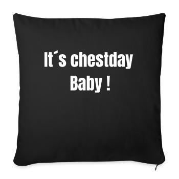 C’est le jour de poitrine Bébé 1 - Housse de coussin décorative 45 x 45 cm - noir - Devant