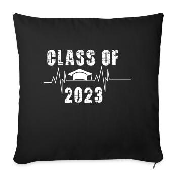 Class of 2023 Heartbeat - Sofa pillowcase 17,3'' x 17,3'' (45 x 45 cm) - black - Front