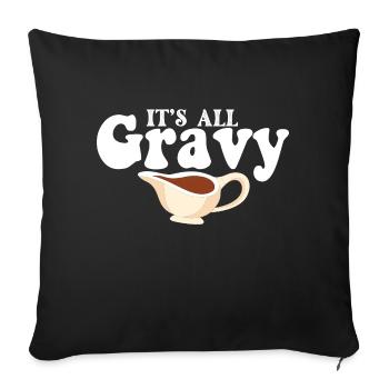 Retro Its All Gravy Baby Vintage Fall Thanksgiving - Sofa pillowcase 17,3'' x 17,3'' (45 x 45 cm) - black - Front