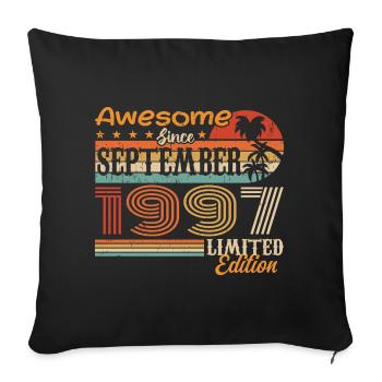 September 1997 - Birthday 1997 September - Sofa pillowcase 17,3'' x 17,3'' (45 x 45 cm) - black - Front
