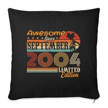 September 2004 - Birthday 2004 September - Sofa pillowcase 17,3'' x 17,3'' (45 x 45 cm) - black - Front