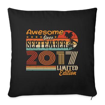 2017 September Vintage Birthday Gift 2017 - Sofa pillowcase 17,3'' x 17,3'' (45 x 45 cm) - black - Front