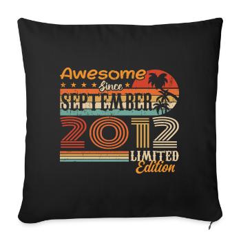 2012 September Vintage Birthday Gift 2012 - Sofa pillowcase 17,3'' x 17,3'' (45 x 45 cm) - black - Front