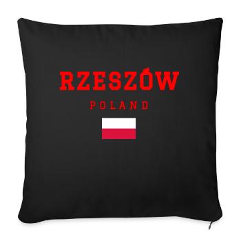 Rzeszow, Poland - Sofa pillowcase 17,3'' x 17,3'' (45 x 45 cm) - black - Front