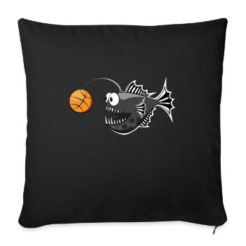 Frogfish Basketball Black White Striped - Sofa pillowcase 17,3'' x 17,3'' (45 x 45 cm) - black - Front
