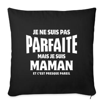 maman, super maman, meilleure maman - Housse de coussin décorative 45 x 45 cm - noir - Devant