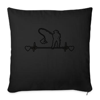 Hameçon Pêche Pêche Pêche Pêche Pêcheur - Housse de coussin décorative 45 x 45 cm - noir - Devant