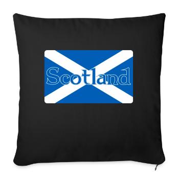 Scotland Flag with text on top - Sofa pillowcase 17,3'' x 17,3'' (45 x 45 cm) - black - Front