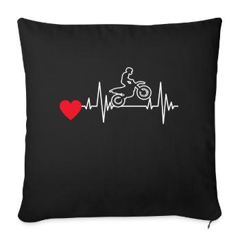 Moto Motocross Fan de moto Motard - Housse de coussin décorative 45 x 45 cm - noir - Devant