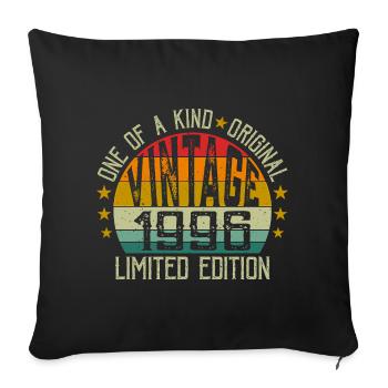 Vintage Né en 1996 Rétro Cadeau Anniversaire 1996 - Housse de coussin décorative 45 x 45 cm - noir - Devant
