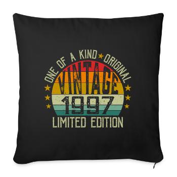 Vintage Né en 1997 Rétro Cadeau Anniversaire 1997 - Housse de coussin décorative 45 x 45 cm - noir - Devant