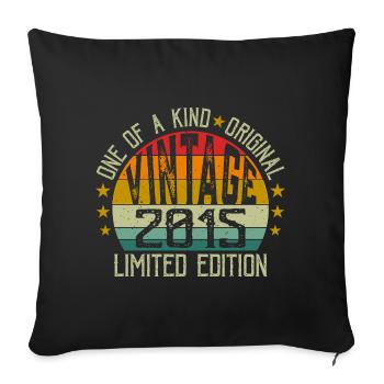 Vintage Born in 2015 Retro Birthday Gift 2015 - Sofa pillowcase 17,3'' x 17,3'' (45 x 45 cm) - black - Front