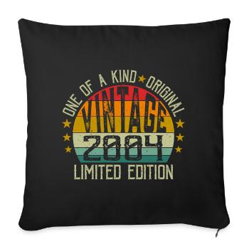 Vintage Born in 2004 Retro Gift Anniversary 2004 - Sofa pillowcase 17,3'' x 17,3'' (45 x 45 cm) - black - Front