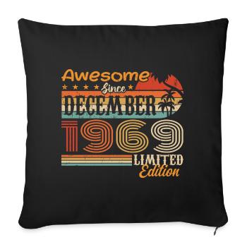 Retro Vintage Legendary Birthday December 1969 - Sofa pillowcase 17,3'' x 17,3'' (45 x 45 cm) - black - Front