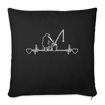 Fishing Fishing Angler Fishing Hook - Sofa pillowcase 17,3'' x 17,3'' (45 x 45 cm) - black - Front