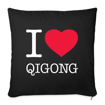 J’ADORE LE QIGONG - Housse de coussin décorative 45 x 45 cm - noir - Devant