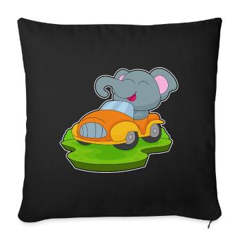Elephant Car - Sofa pillowcase 17,3'' x 17,3'' (45 x 45 cm) - black - Front