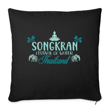SongKran Festival of Water Thailand - Sofa pillowcase 17,3'' x 17,3'' (45 x 45 cm) - black - Front