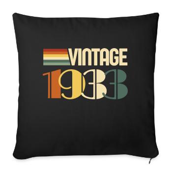 Jahrgang 1933 - 1933 Jubiläumsgeschenk - Sofakissenbezug 45 x 45 cm - Schwarz - Vorne