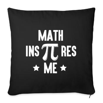 Pi Day - Les mathématiques m’inspirent - Housse de coussin décorative 45 x 45 cm - noir - Devant