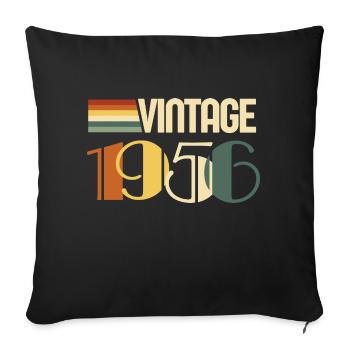 Vintage 1956 - 1956 Anniversary Gift - Sofa pillowcase 17,3'' x 17,3'' (45 x 45 cm) - black - Front