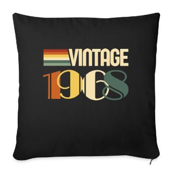 Vintage 1968 - 1968 Birthday Gift - Sofa pillowcase 17,3'' x 17,3'' (45 x 45 cm) - black - Front