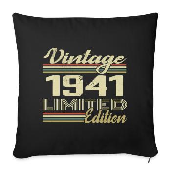 Birthday 83 Years Vintage 1941 Gift 1941 - Sofa pillowcase 17,3'' x 17,3'' (45 x 45 cm) - black - Front