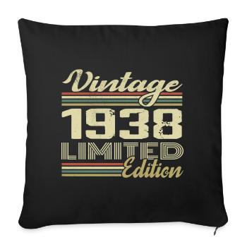 Birthday 86 Years Vintage 1938 Gift 1938 - Sofa pillowcase 17,3'' x 17,3'' (45 x 45 cm) - black - Front