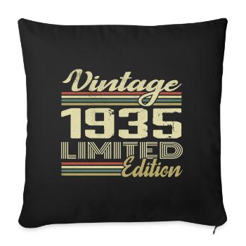 Anniversaire 89 Ans Millésime 1935 Cadeau 1935 - Housse de coussin décorative 45 x 45 cm - noir - Devant