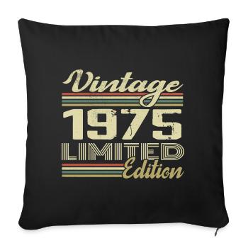 Birthday 49 Years Vintage 1975 Gift 1975 - Sofa pillowcase 17,3'' x 17,3'' (45 x 45 cm) - black - Front