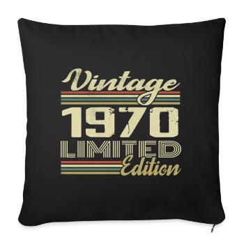 Anniversaire 54 Ans Millésime 1970 Cadeau 1970 - Housse de coussin décorative 45 x 45 cm - noir - Devant