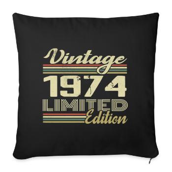 Anniversaire 50 Ans Millésime 1974 Cadeau 1974 - Housse de coussin décorative 45 x 45 cm - noir - Devant