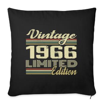 Anniversaire 58 Ans Millésime 1966 Cadeau 1966 - Housse de coussin décorative 45 x 45 cm - noir - Devant