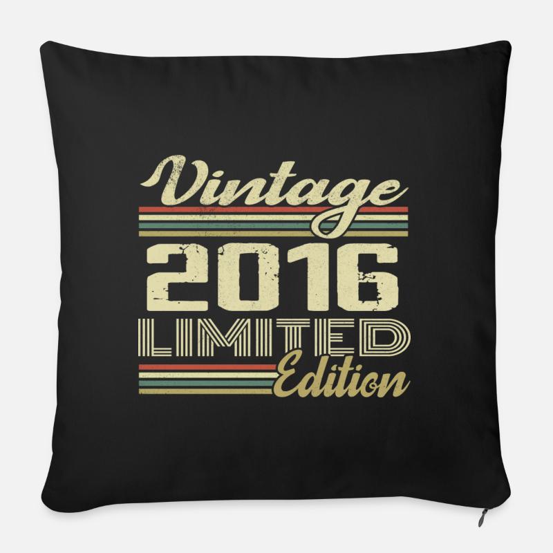 Jubiläum 8 Jahre Jahrgang 2016 Geschenk 2016 - Sofakissenbezug 45 x 45 cm - Schwarz